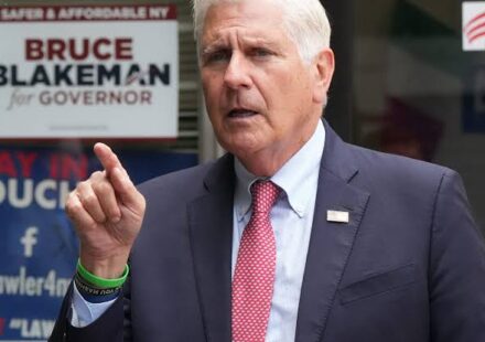 Bruce Blakeman discusses AI-generated campaign advertisements during New York's 2026 gubernatorial campaign.