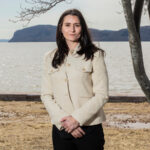 Democratic candidate Cait Conley speaking during her campaign launch for New York's 17th Congressional District.