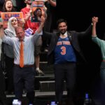 Mayor Zohran Mamdani celebrates after endorsed congressional candidates won key New York City Democratic primary elections in 2026.