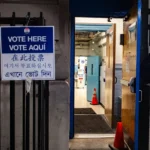 Voters arriving at a Queens polling location during the 2026 primary election as several races reflected the continued influence of Mayor Zohran Mamdani's political movement.