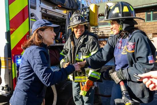 Kathy Hochul receives firefighter union endorsements during the 2026 New York governor election
