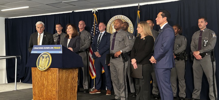Kathy Hochul and Bruce Blakeman campaign on affordability and household costs ahead of the New York gubernatorial election.
