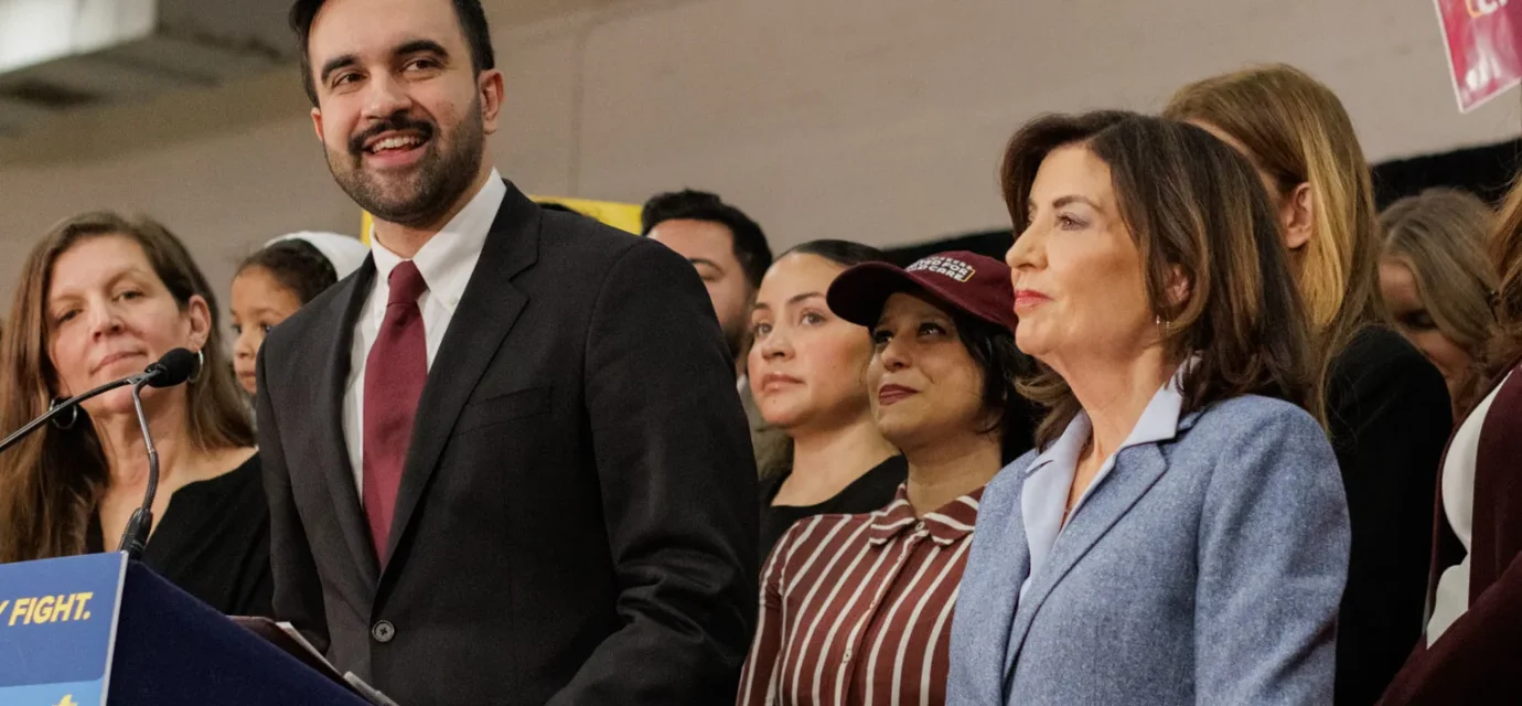 Zohran Mamdani and Kathy Hochul campaign partnership in New York