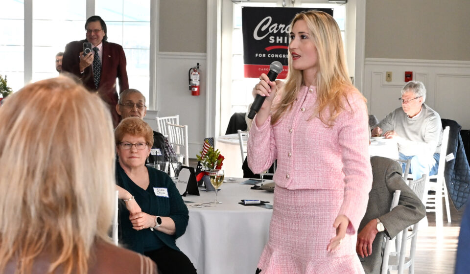 Caroline Shinkle campaigns in the NY-12 congressional race against Micah Lasher